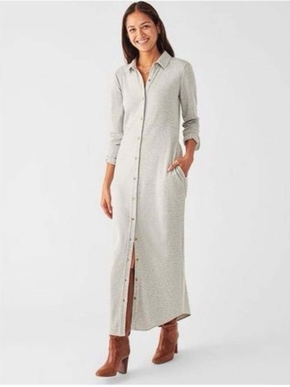 Faherty Legend heather grey sweater dress size M
